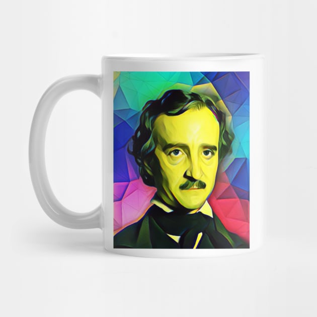 Edgar Allan Poe Colourful Portrait | Edgar Allan Poe Artwork 6 by JustLit